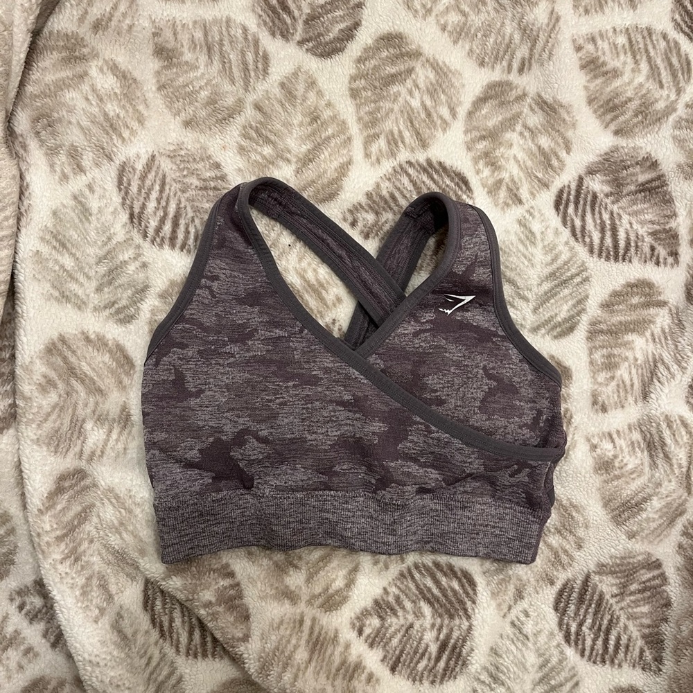 Gymshark purple camo sports bra